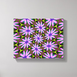 Paarse Margueritepatronen Canvas Afdruk