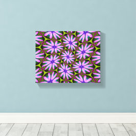 Paarse Margueritepatronen Canvas Afdruk
