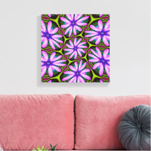Paarse Margueritepatronen Canvas Afdruk