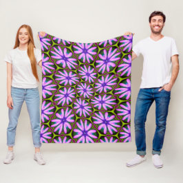 Paarse Margueritepatronen Fleece Deken