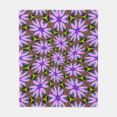 Paarse Margueritepatronen Fleece Deken (Voorkant)
