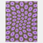 Paarse Margueritepatronen Fleece Deken (Voorkant)