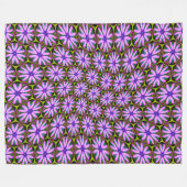 Paarse Margueritepatronen Fleece Deken (Voorkant (Horizontaal))