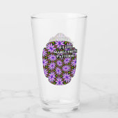 Paarse Margueritepatronen Glas (Achterkant)