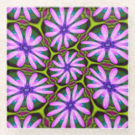 Paarse Margueritepatronen Glazen Onderzetter