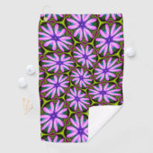Paarse Margueritepatronen Golfhanddoek (Insitu)