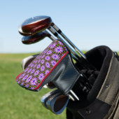 Paarse Margueritepatronen Golfheadcover (Insitu)