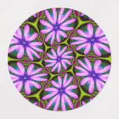 Paarse Margueritepatronen Labels (Design 1)