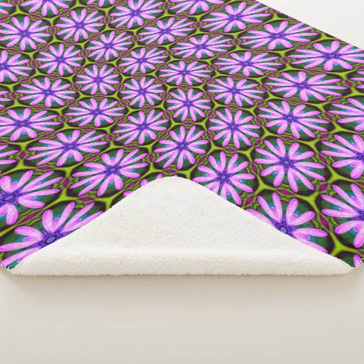 Paarse Margueritepatronen Sherpa Deken (3/4)