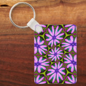 Paarse Margueritepatronen Sleutelhanger (Voorkant)