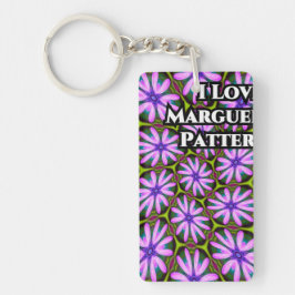 Paarse Margueritepatronen Sleutelhanger