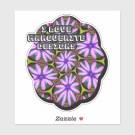 Paarse Margueritepatronen Sticker