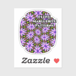 Paarse Margueritepatronen Sticker