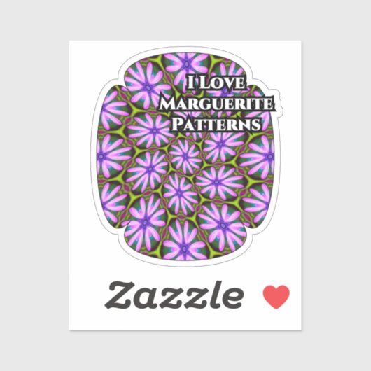 Paarse Margueritepatronen Sticker (Vel)