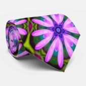 Paarse Margueritepatronen Stropdas (Opgerold)