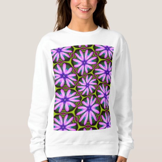 Paarse Margueritepatronen Trui (Voorkant)