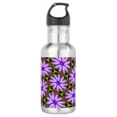 Paarse Margueritepatronen Waterfles (Voorkant)