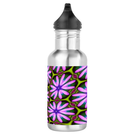 Paarse Margueritepatronen Waterfles (Rechts)