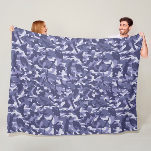 Paarse Marine Camouflage Fleece Deken (In situ)