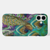 Paarse marine en koper Paisley Peacock en veren Case-Mate iPhone Case (Achterkant (horizontaal))