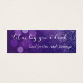 Paarse marine Ombre Glitter Bokeh Mini Drink Ticke Visitekaartjes (Voorkant)