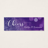 Paarse marine Ombre Glitter Bokeh Mini Drink Ticke Visitekaartjes (Achterkant)