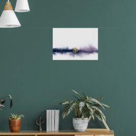 Paarse Marine Waterverf Horizon Poster