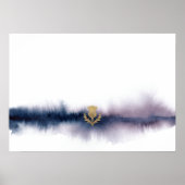 Paarse Marine Waterverf Horizon Poster (Voorkant)