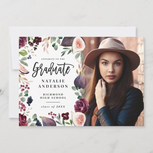 Paarse marinefoto afstuderen aankondiging