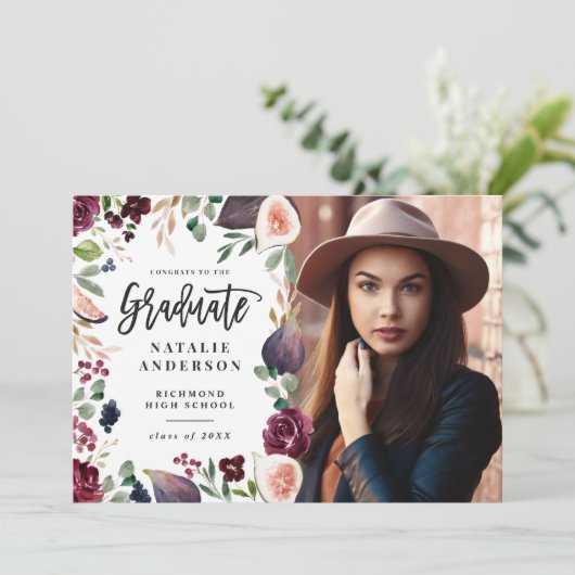 Paarse marinefoto afstuderen aankondiging