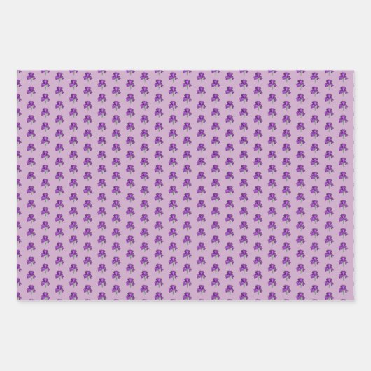 Paarse Marker Iris Illustration Wrapping Sheets Inpakpapier Vel (Voorkant 2)