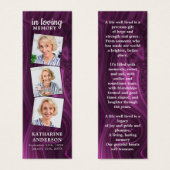 Paarse marmer 3 Fotogedicht Funeral Prayer Bladwij Mini Visitekaartjes (Voorkant /achterkant)