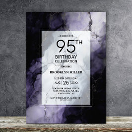 Paarse Marmer 95e Verjaardagsfeestje Kaart