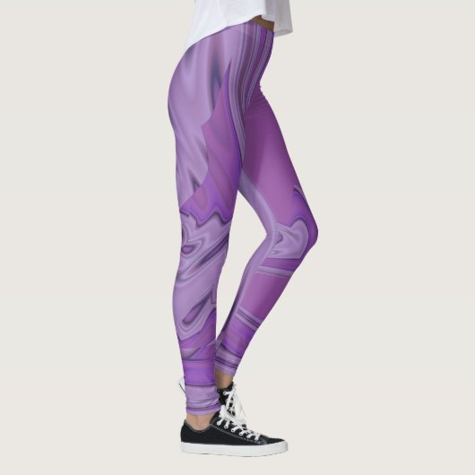 Paarse Marmer Abstract Leggings (Rechts)