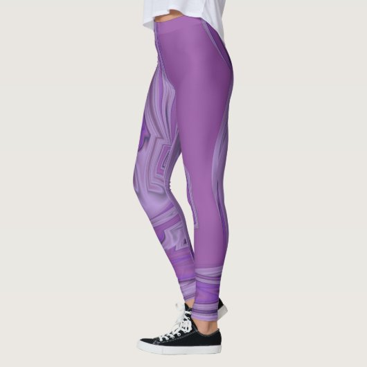 Paarse Marmer Abstract Leggings (Links)