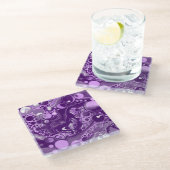 Paarse marmer fluid Art-cellen Glazen Onderzetter (Schuin)