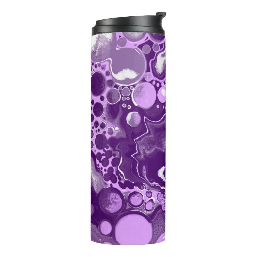 Paarse marmer fluid Art-cellen Thermosbeker (Gedraaid links)