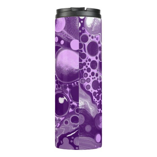 Paarse marmer fluid Art-cellen Thermosbeker (Achterkant)