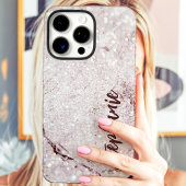 Paarse Marmer Glitter Aangepaste Naam Case-Mate iPhone Case
