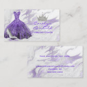 Paarse marmer Glitter Dress Pageant Coach Visitekaartje (Voorkant / Achterkant)