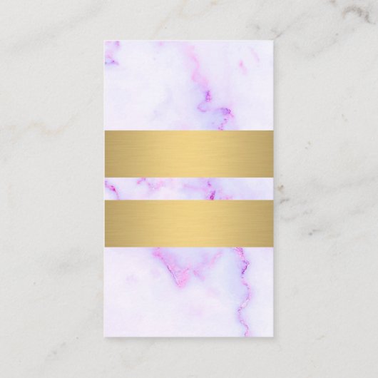 Paarse marmer Gold Metallic Bars Business Visitekaartje (Achterkant)