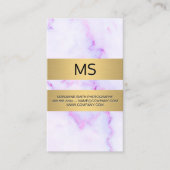 Paarse marmer Gold Metallic Bars Business Visitekaartje (Voorkant)