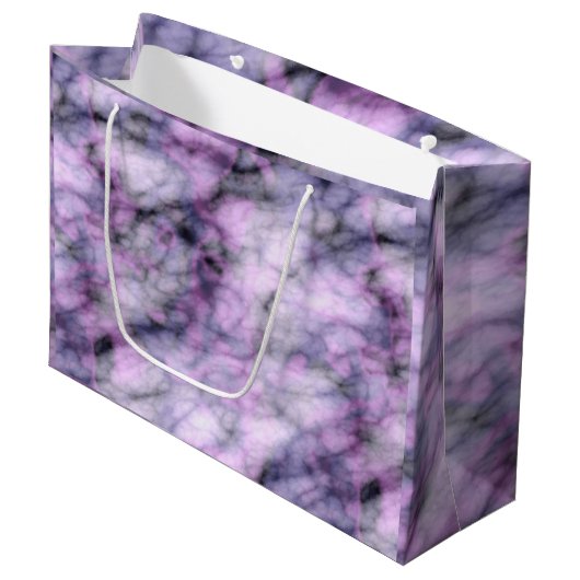 Paarse marmer groot cadeauzakje (Voorkant Gekanteld)