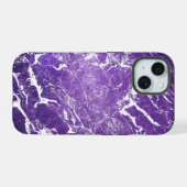 Paarse marmer iPhone 15 case (Achterkant horizontaal)