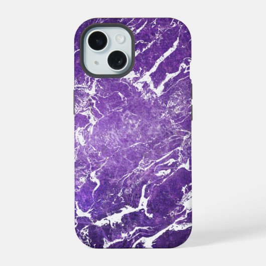 Paarse marmer iPhone 15 case (Achterkant)