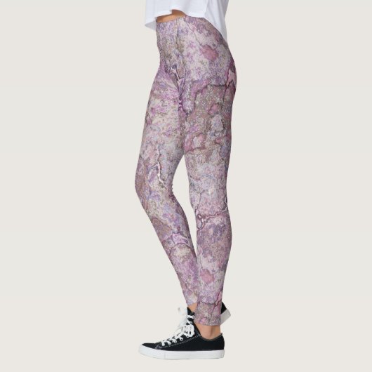 Paarse marmer leggings (Links)