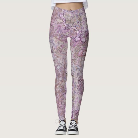 Paarse marmer leggings (Voorkant)