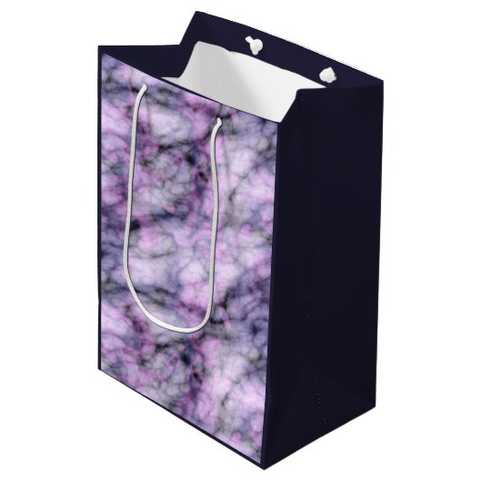 Paarse marmer medium cadeauzakje (Voorkant Gekanteld)