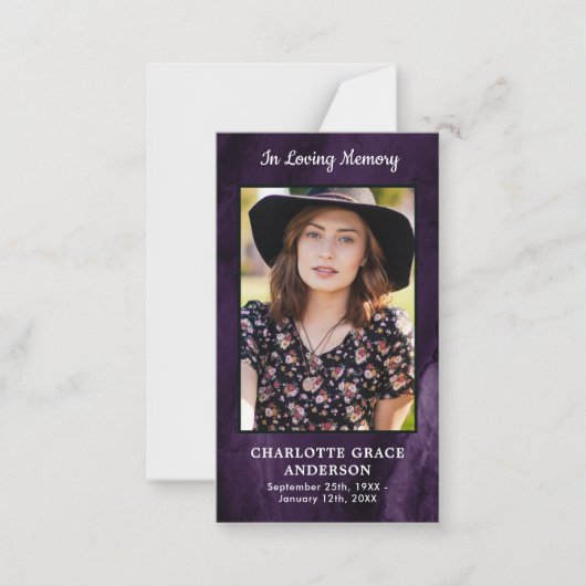 Paarse marmer Memorial - Dank u wel Kaart Notitiekaartje (Voorkant)