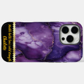 Paarse marmer met ingewikkelde aderen Case-Mate iPhone case (Achterkant (horizontaal))